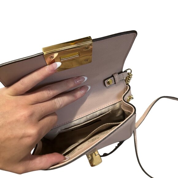 Michael Kors Light Pink Blush Gold Studded Crossbody Purse - Picture 5 of 15